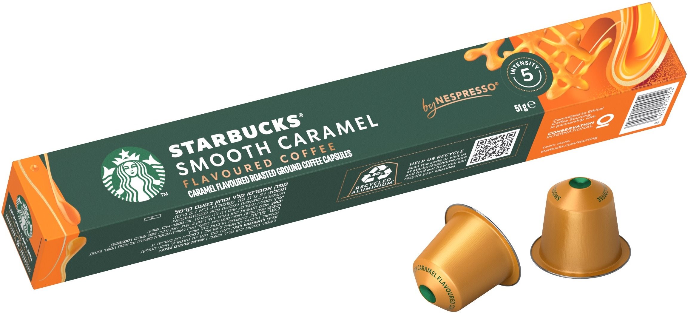 STARBUCKS® Smooth Caramel by NESPRESSO®, Blonde Roast kávové kapsuly, 10 kapsúl v balení