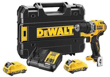 DEWALT – Vŕtačka polokompaktná 12 V XR v kufri TSATK DCD701D2-QW (2 x 2 Ah)