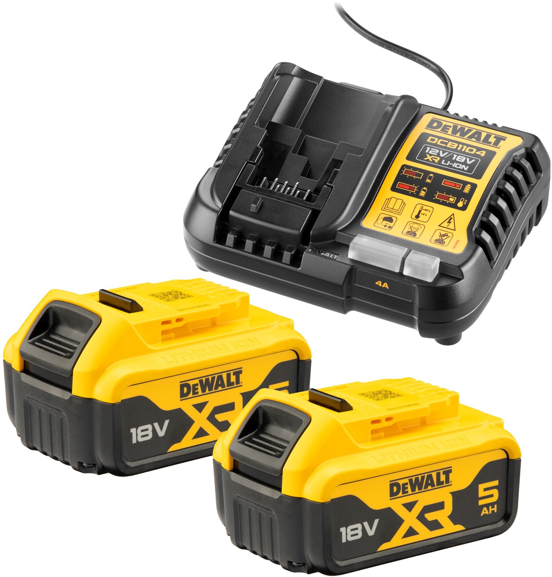 DEWALT XR nabíječka a 2 × akumulátor 18V (5 Ah)