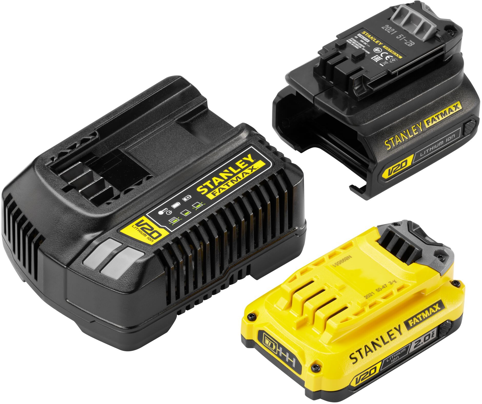 STANLEY FATMAX V20 startovací sada adaptér baterie nabíječka (2 Ah)