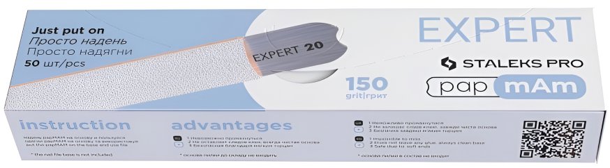 Staleks Expert 22 papmAm – náhradné brúsne papiere pre priamy pilník biele, 150 grit, 50 ks