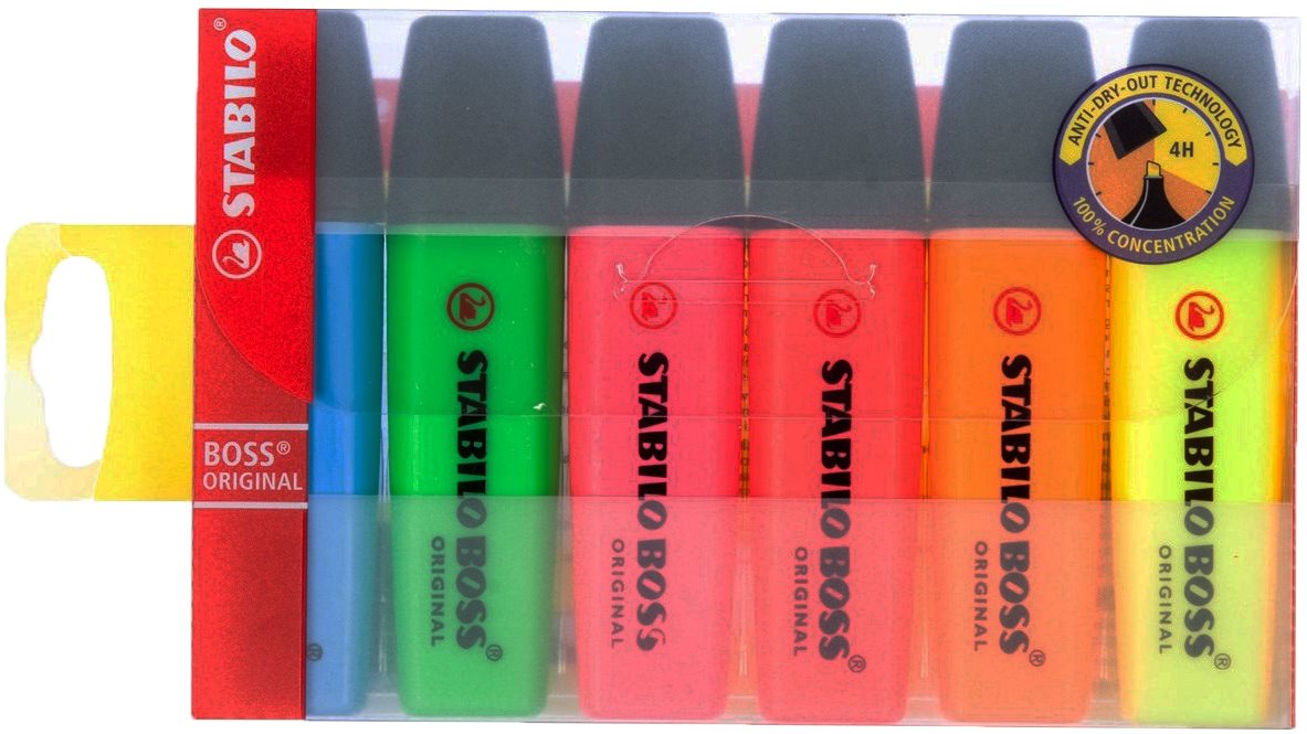 STABILO Boss 2 – 5 mm súprava 6 farieb