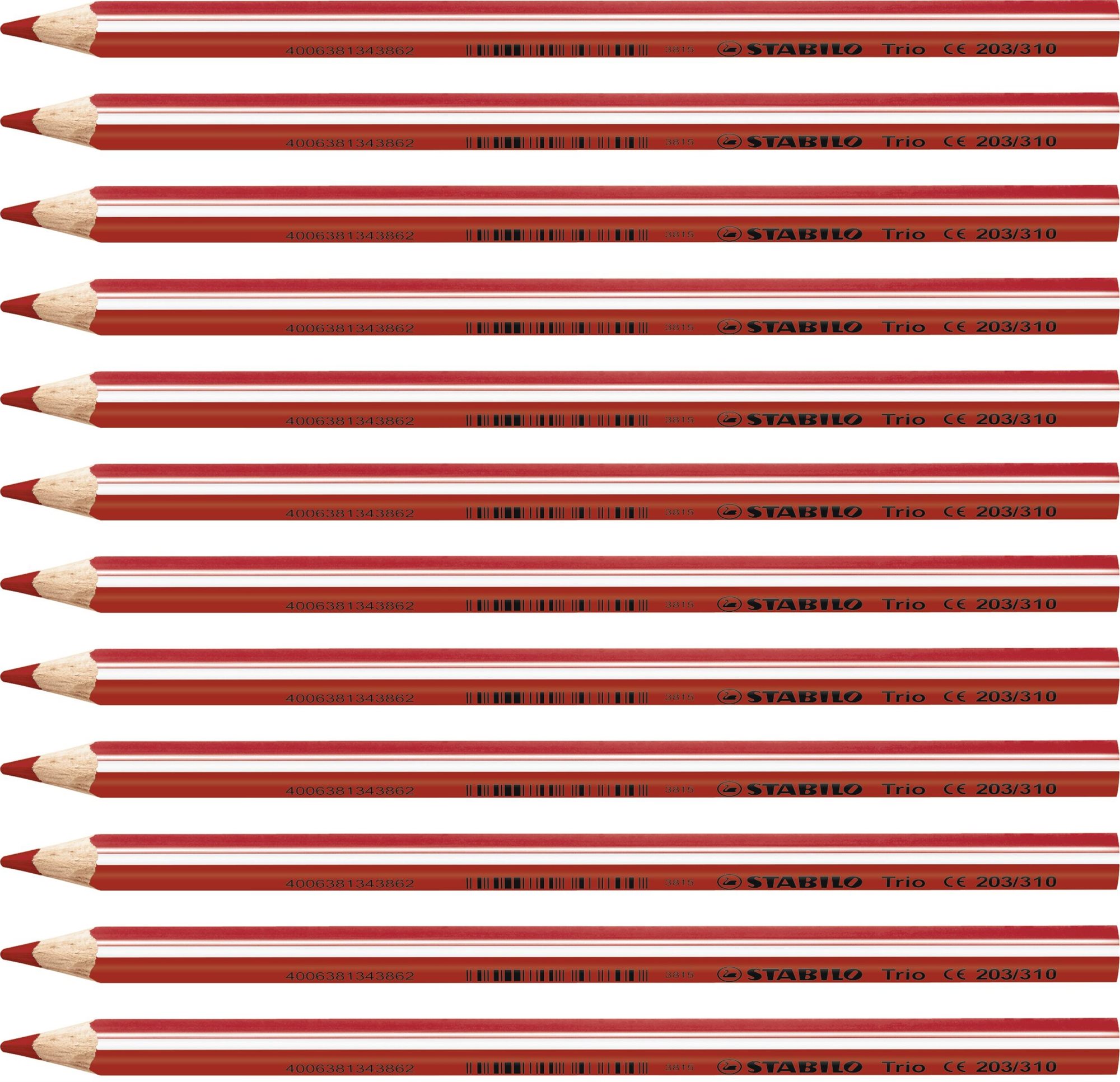STABILO Trio silná – 12 ks balení – červená