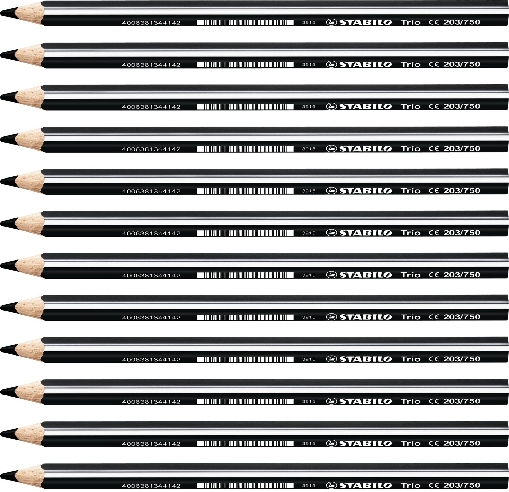 STABILO Trio silná – 12 ks balení – čierna