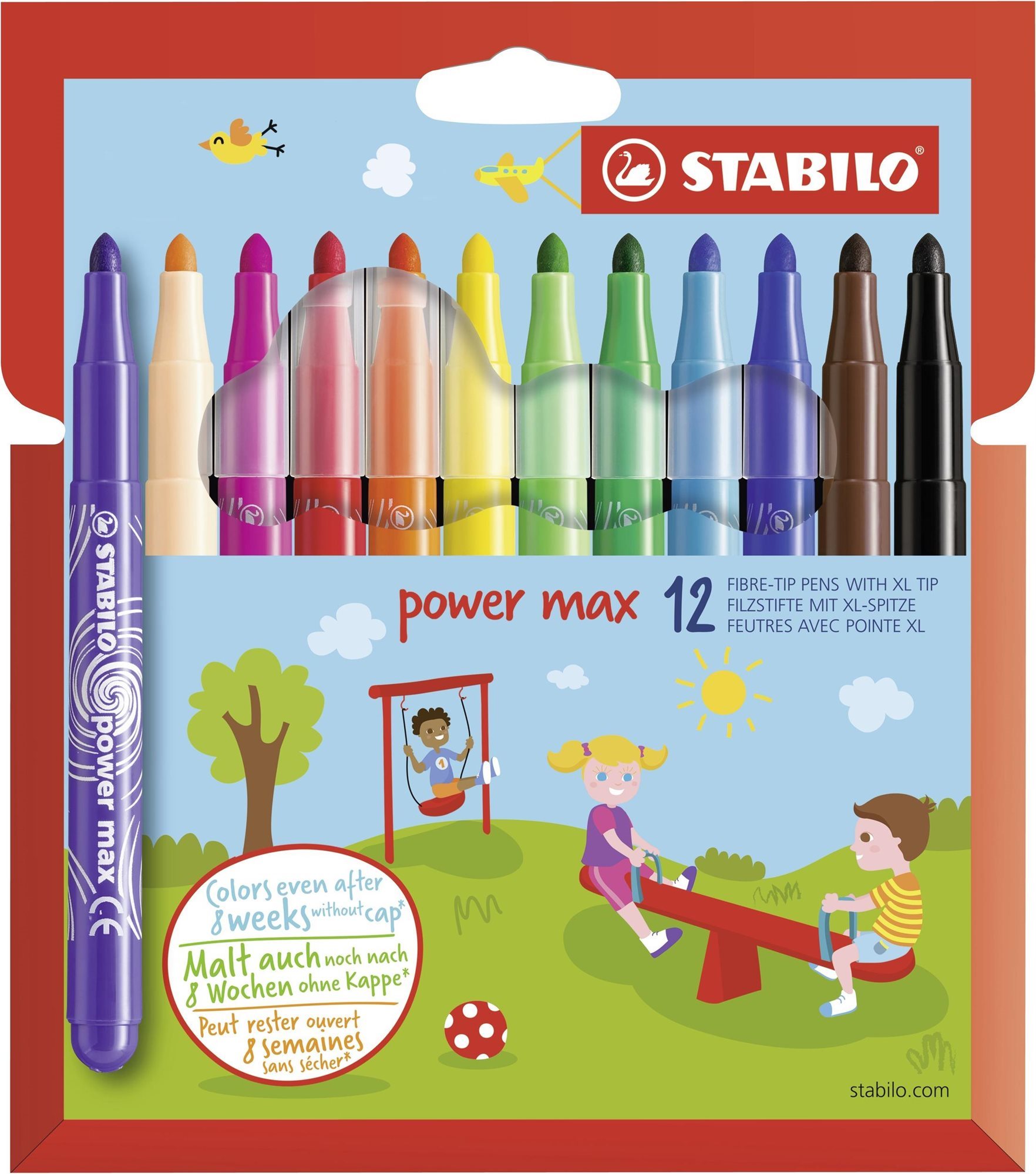 STABILO power max – 12 ks súprava – 12-rôznych farieb
