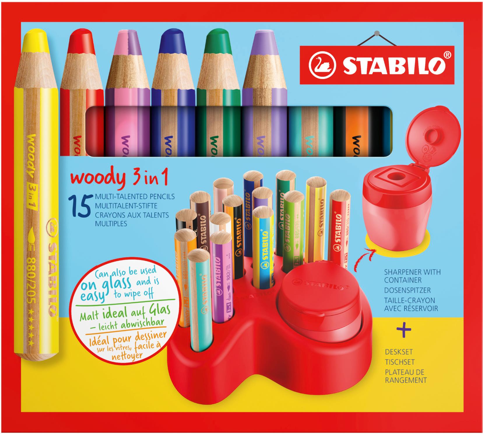 STABILO woody 3in1 – 15 ks súprava