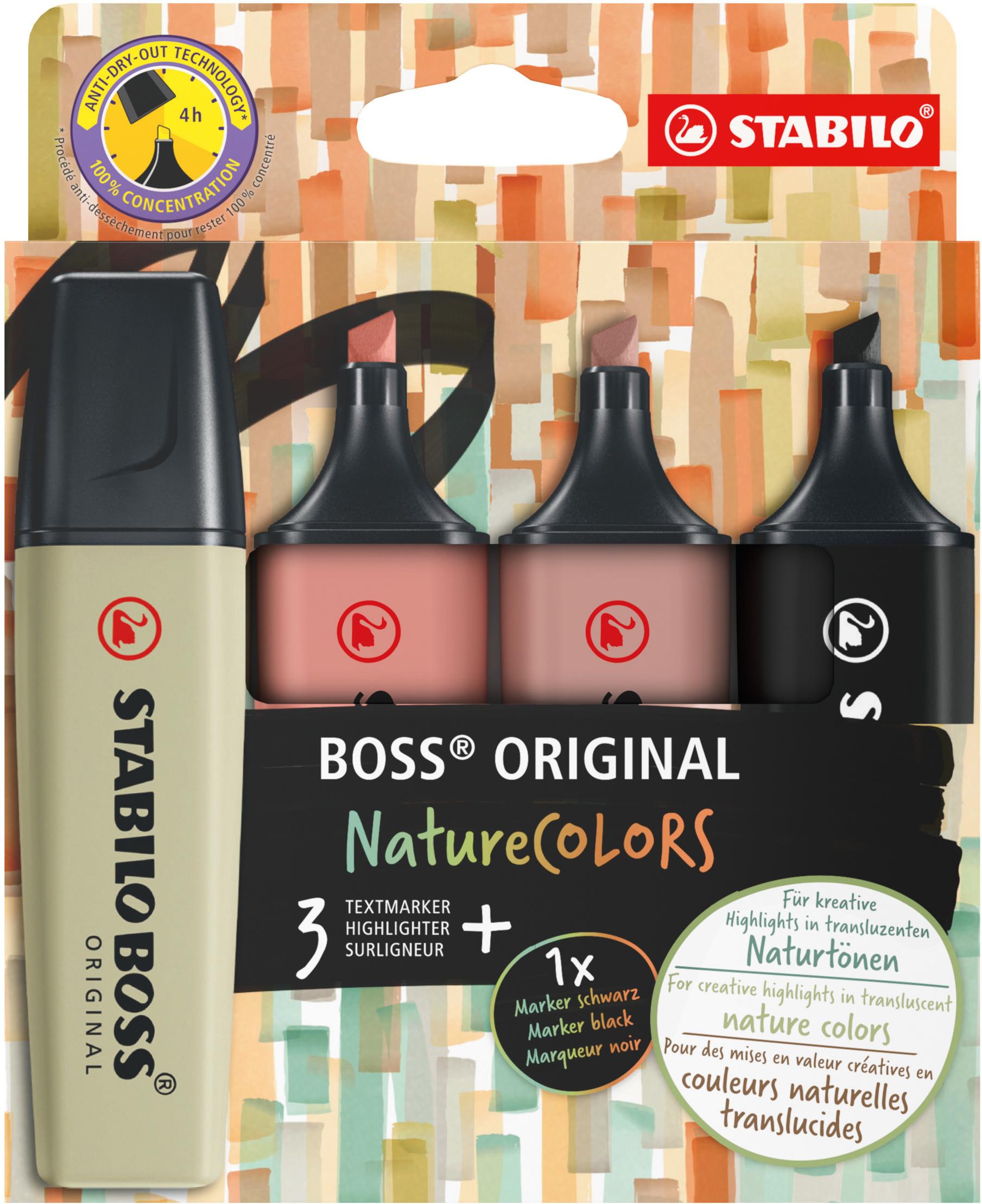STABILO BOSS ORIGINAL NatureCOLORS – 4 ks súprava