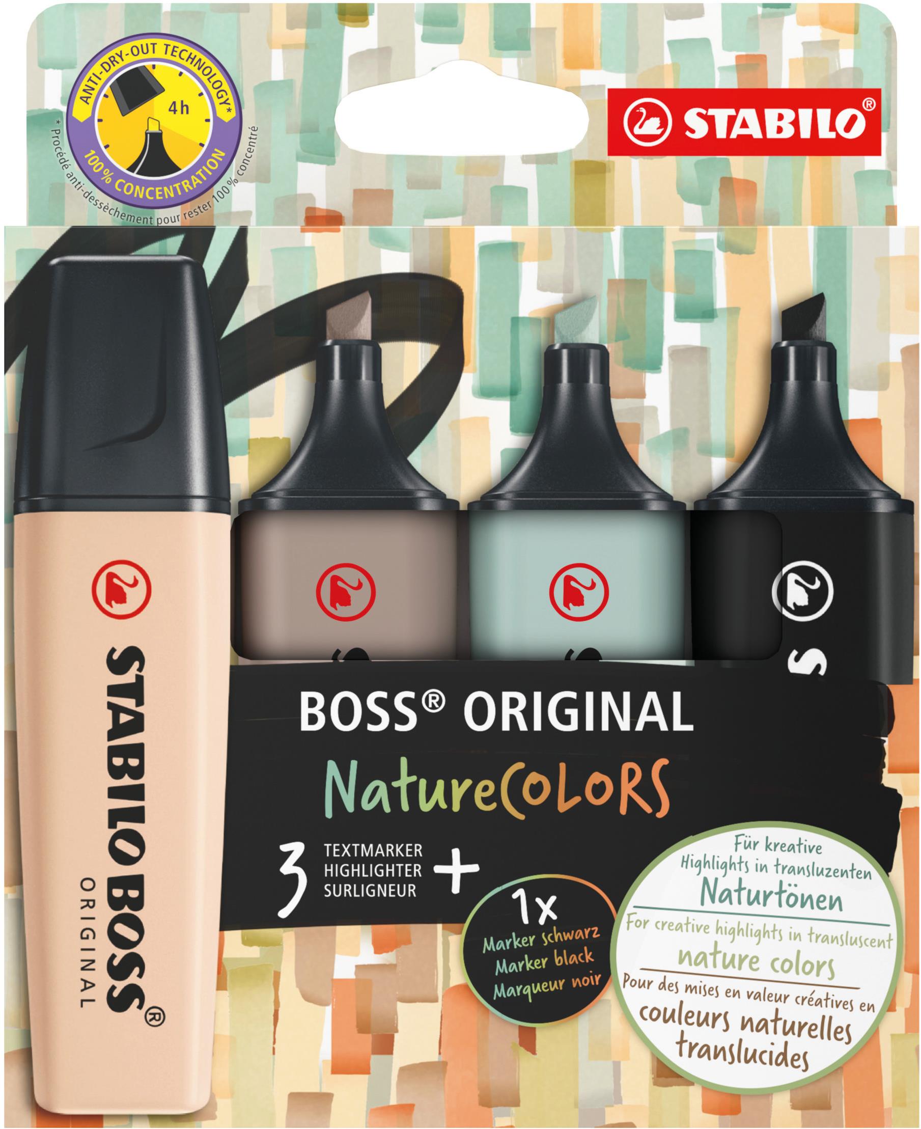 STABILO BOSS ORIGINAL NatureCOLORS – 4 ks súprava