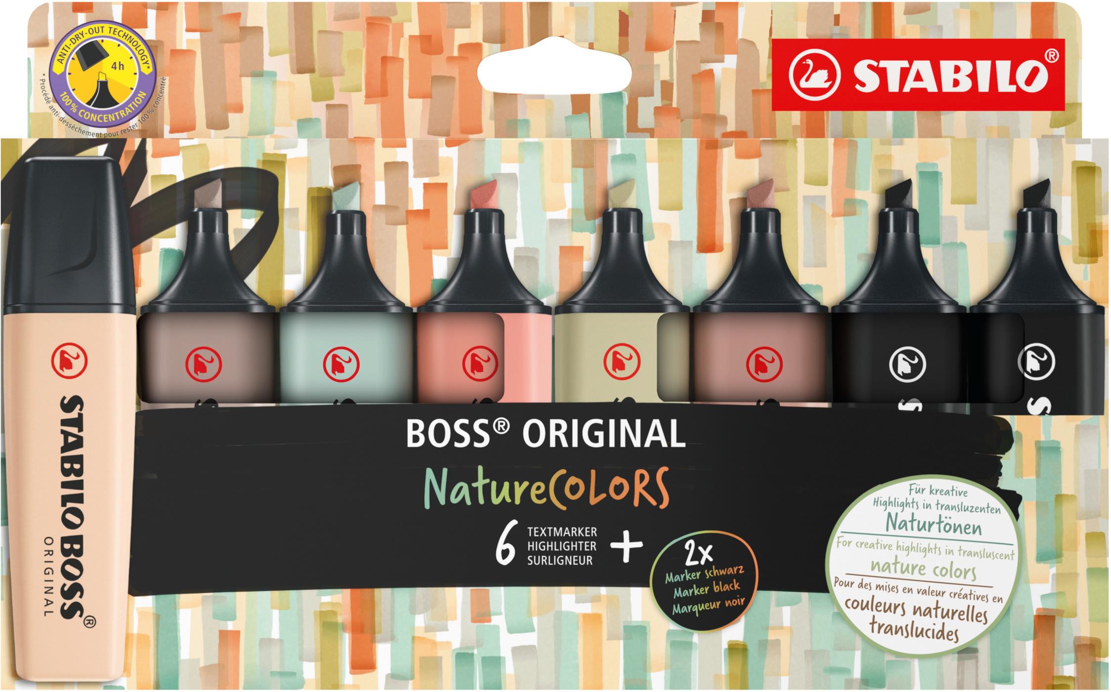 STABILO BOSS ORIGINAL NatureCOLORS – 8 ks súprava
