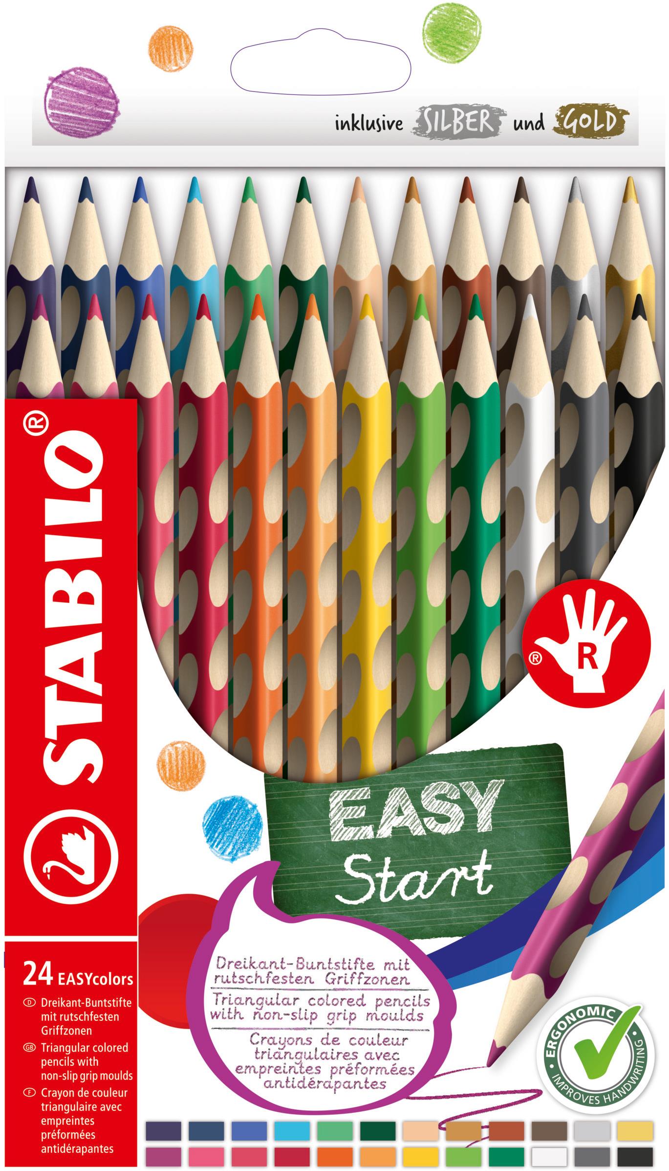 STABILO EASYcolors pre pravákov – súprava 24 farieb