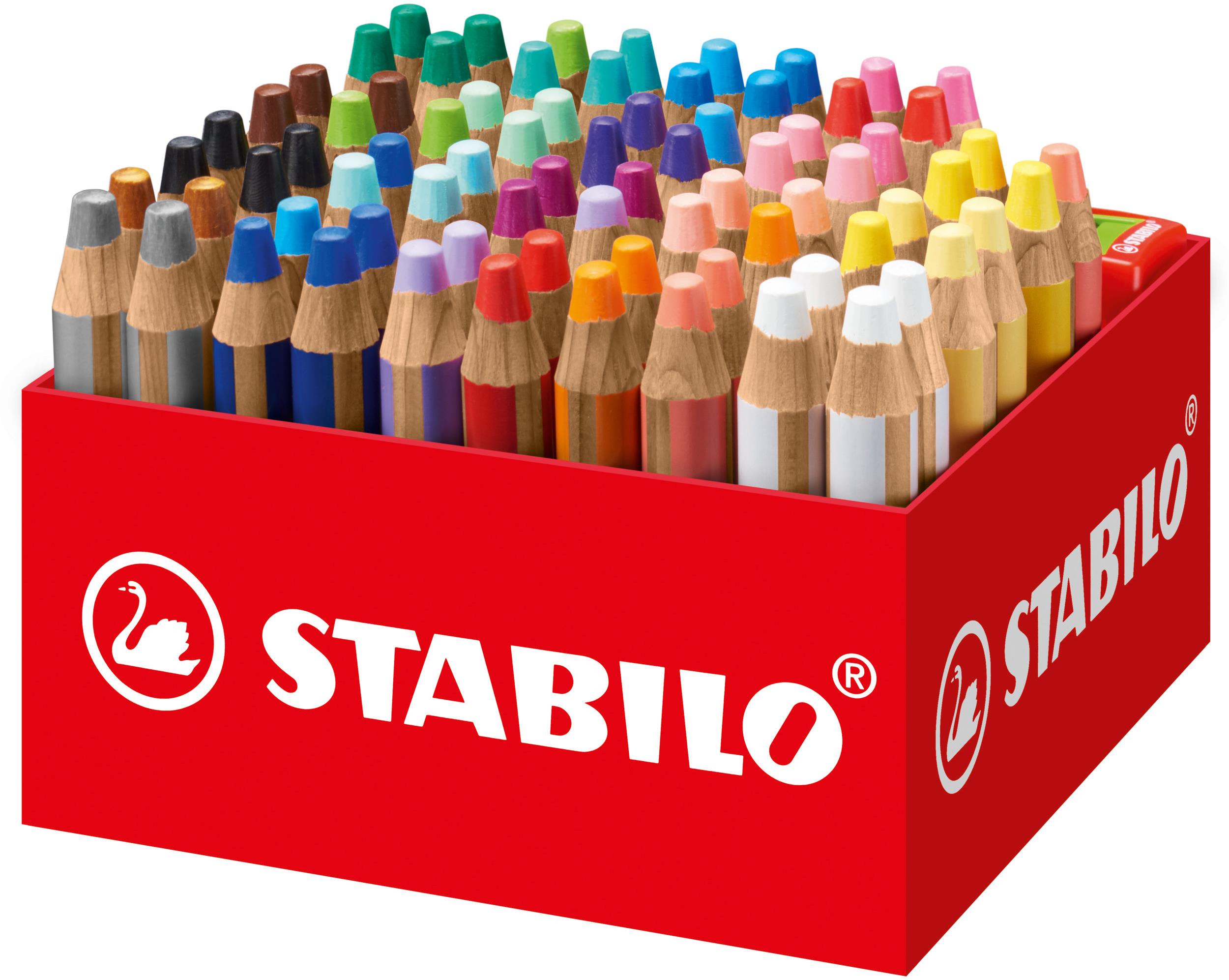 STABILO woody 3 v 1 – box 76 ks so 4 strúhadlami (24 farieb)