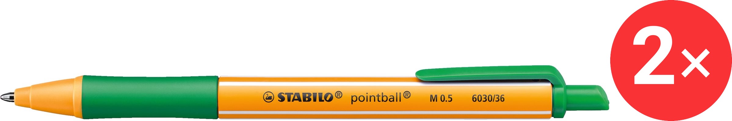 STABILO pointball, zelené – balenie 2 ks