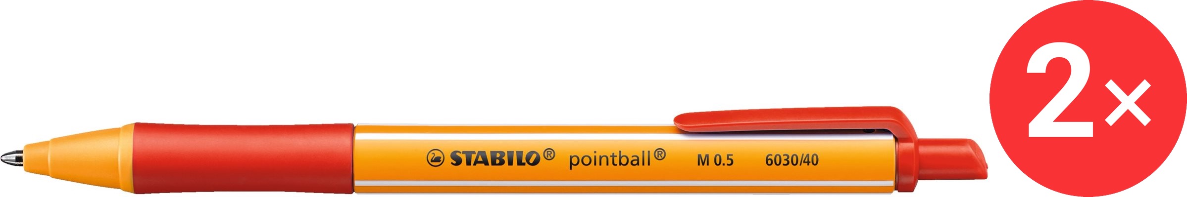 STABILO pointball, červené – balenie 2 ks