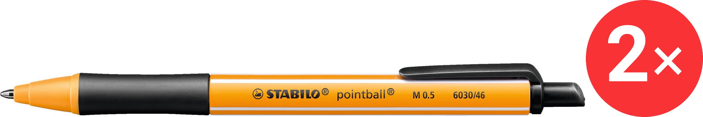 STABILO pointball, čierne – balenie 2 ks
