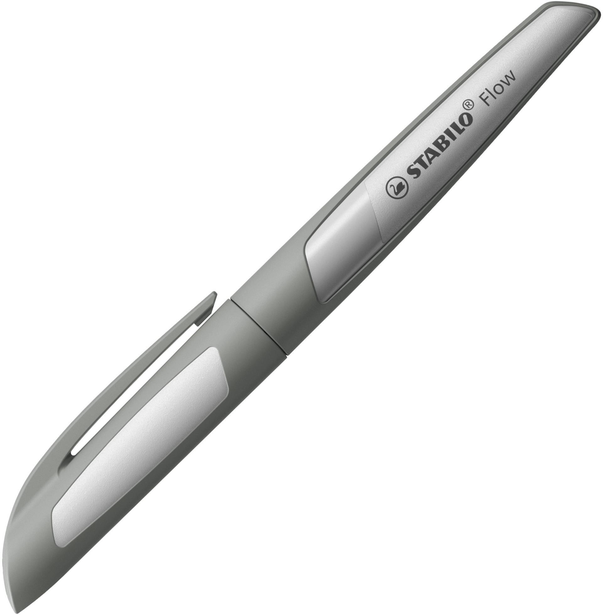STABILO Flow MONOCHROME, sivé + bombička s modrým zmizíkovateľným atramentom