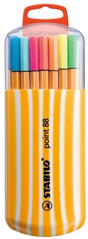 STABILO point 88 Zebrui 20 farieb vr. 5 neónových