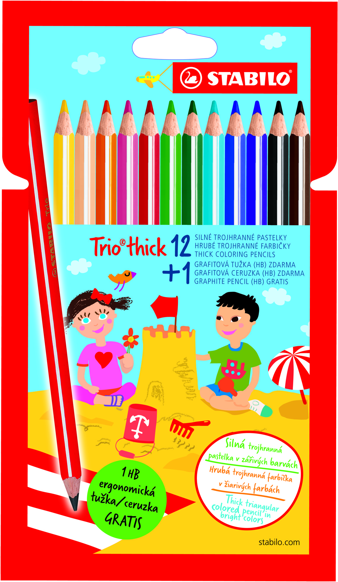 STABILO Trio thick 12 farieb + 1 ceruzka (HB)