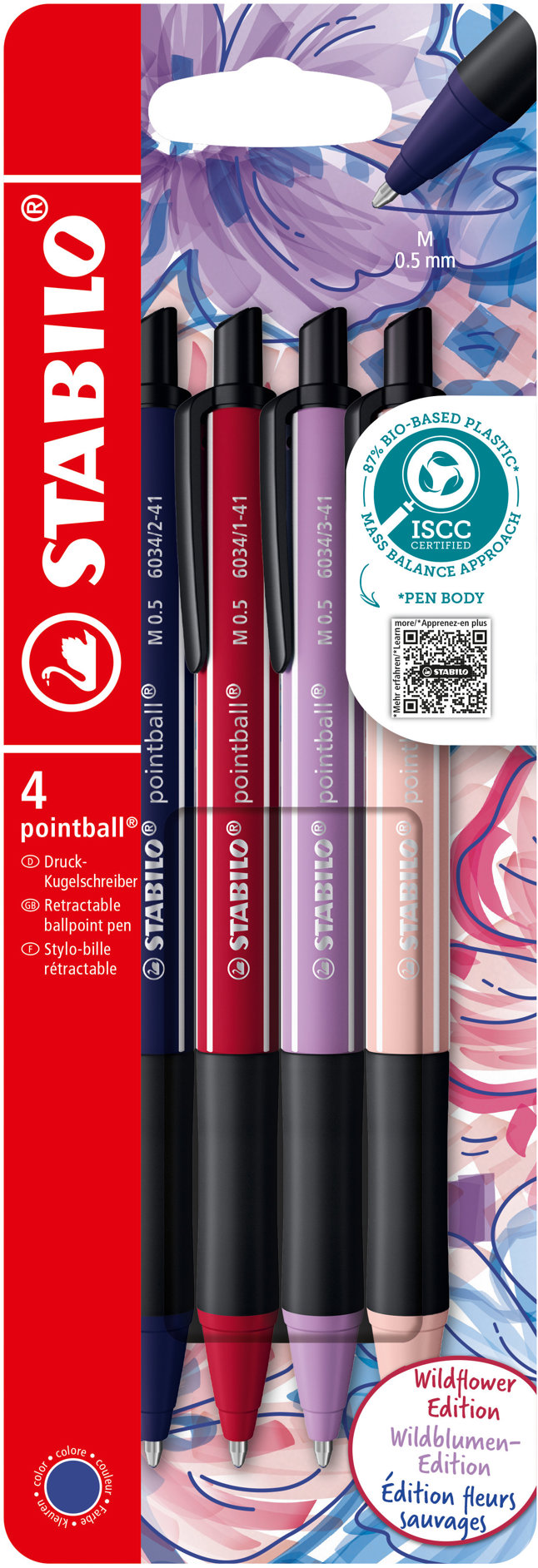 STABILO pointball NatureCOLORS Wildflower – sada 4 ks