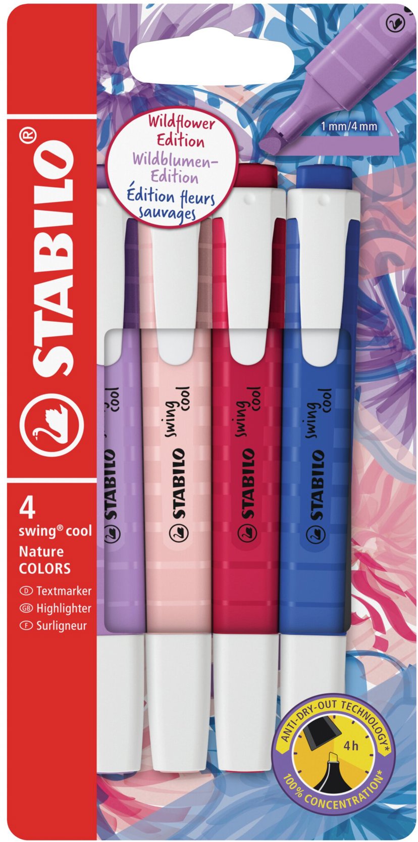 STABILO swing cool NatureCOLORS Wildflower – sada 4 farieb