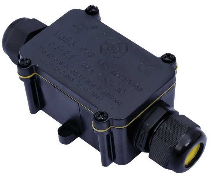 Solight Vodoodolná prepojovacia krabička IP68, 5 – 9/9 – 12 mm, max. 2,5 mm2