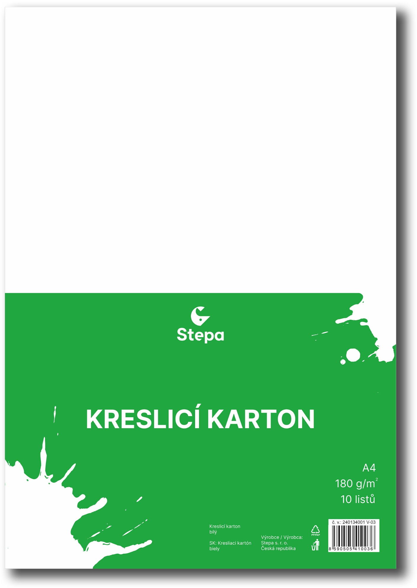 STEPA, kresliaci kartón A4, 10 listov, biely