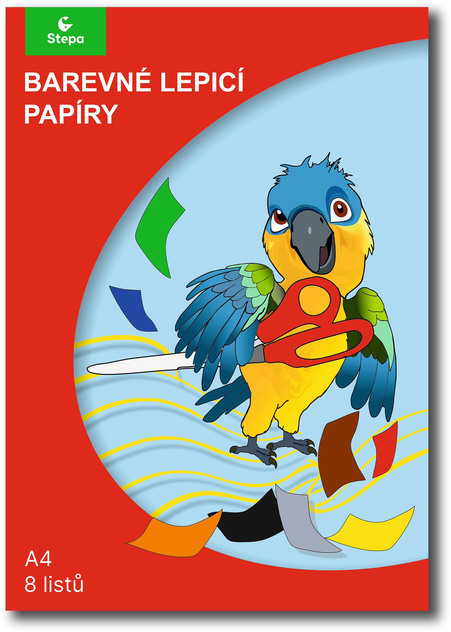 STEPA A4 lepiaca, 8 listov, mix 8 farieb