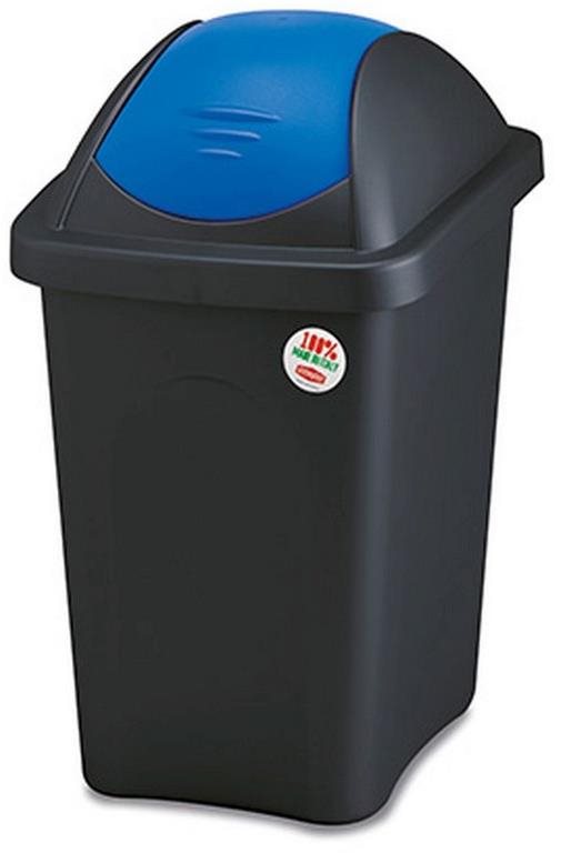 Stefanplast Odpadkový kôš – vykl., 30 l, obdĺž., ČIER/MO, veko PH