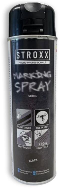 STROXX Značkovací sprej 500 ml rýchloschnúci čierny