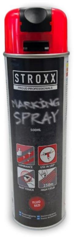 STROXX Značkovací sprej 500 ml rýchloschnúci fluorescenčný červený