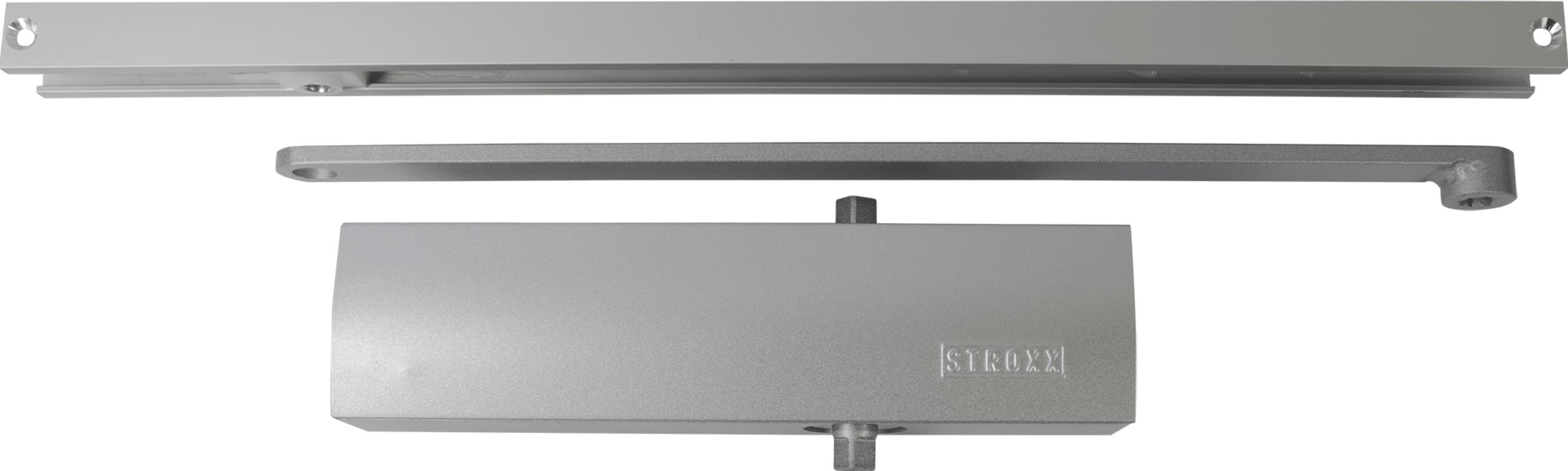 Stroxx F 6603 Dverný zatvárač s klznou lištou, EN 3, strieborný