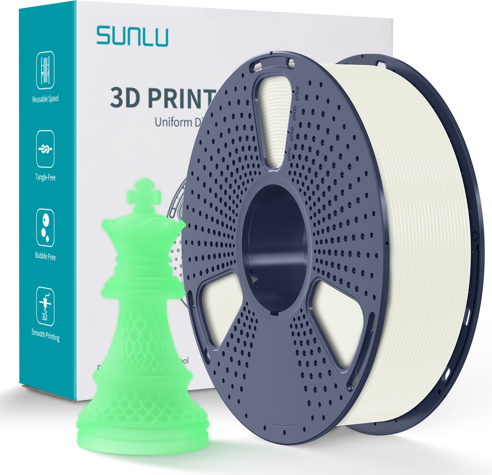 Sunlu 1,75 mm PLA 1 kg biela neón