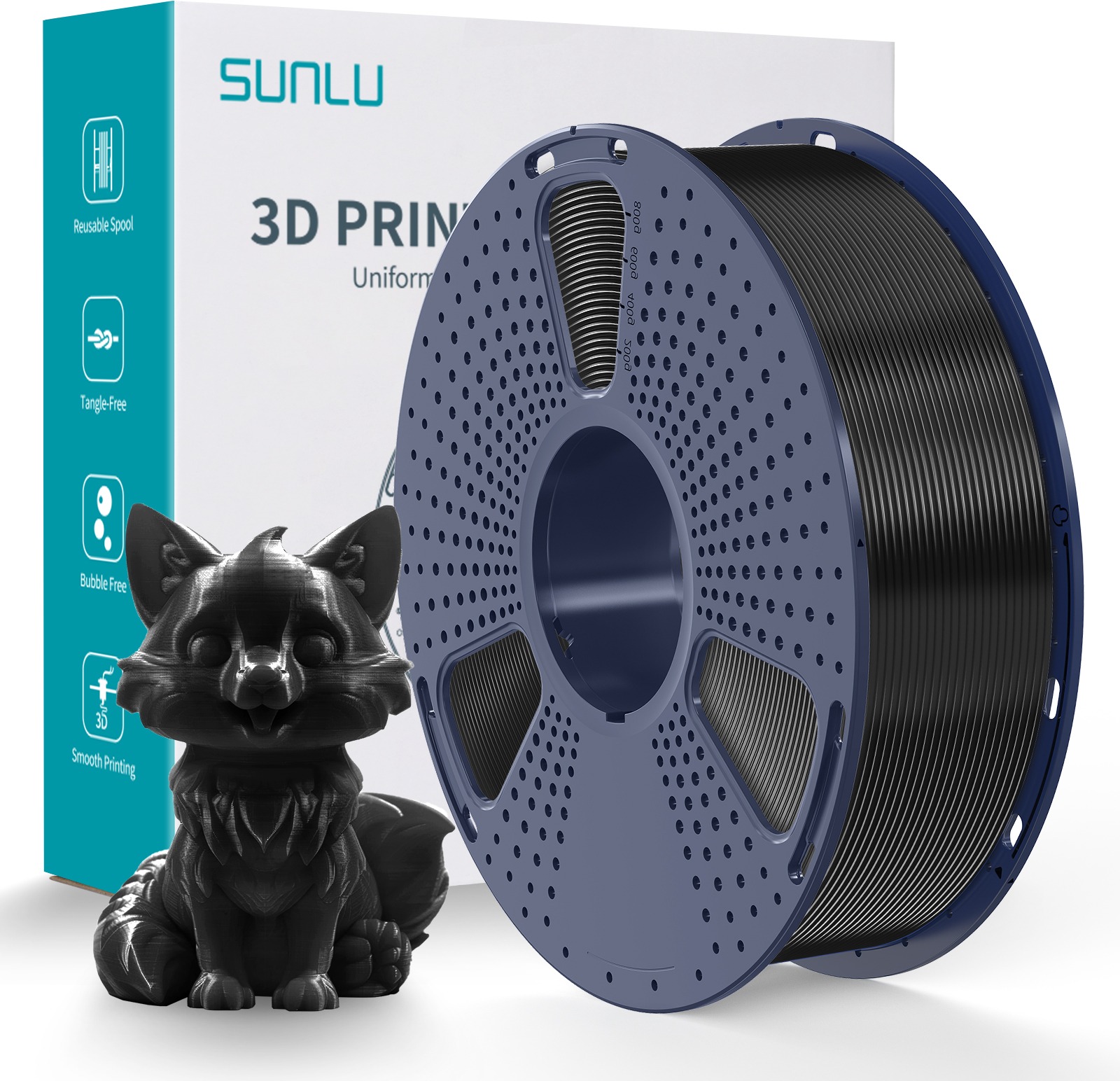 Sunlu 1.75 mm Neat Winding PETG Čierna