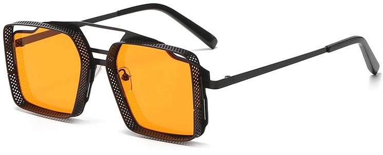 VeyRey Pánske slnečné okuliare steampunk Bugial, čierne, uni