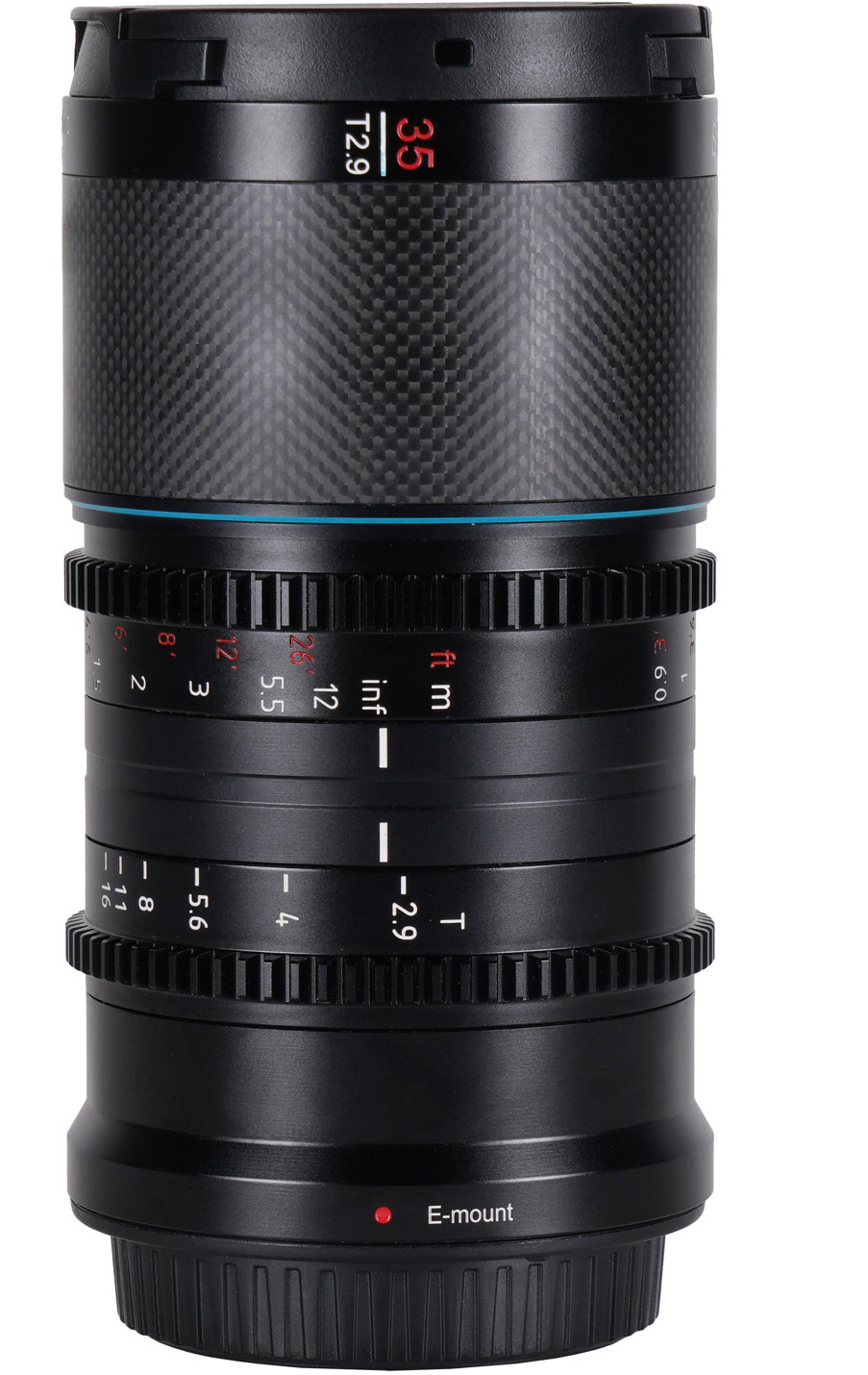SIRUI Saturn 35 mm T2.9 1.6× Carbon Fiber Full-frame Anamorphic E Mount (Blue Flare)