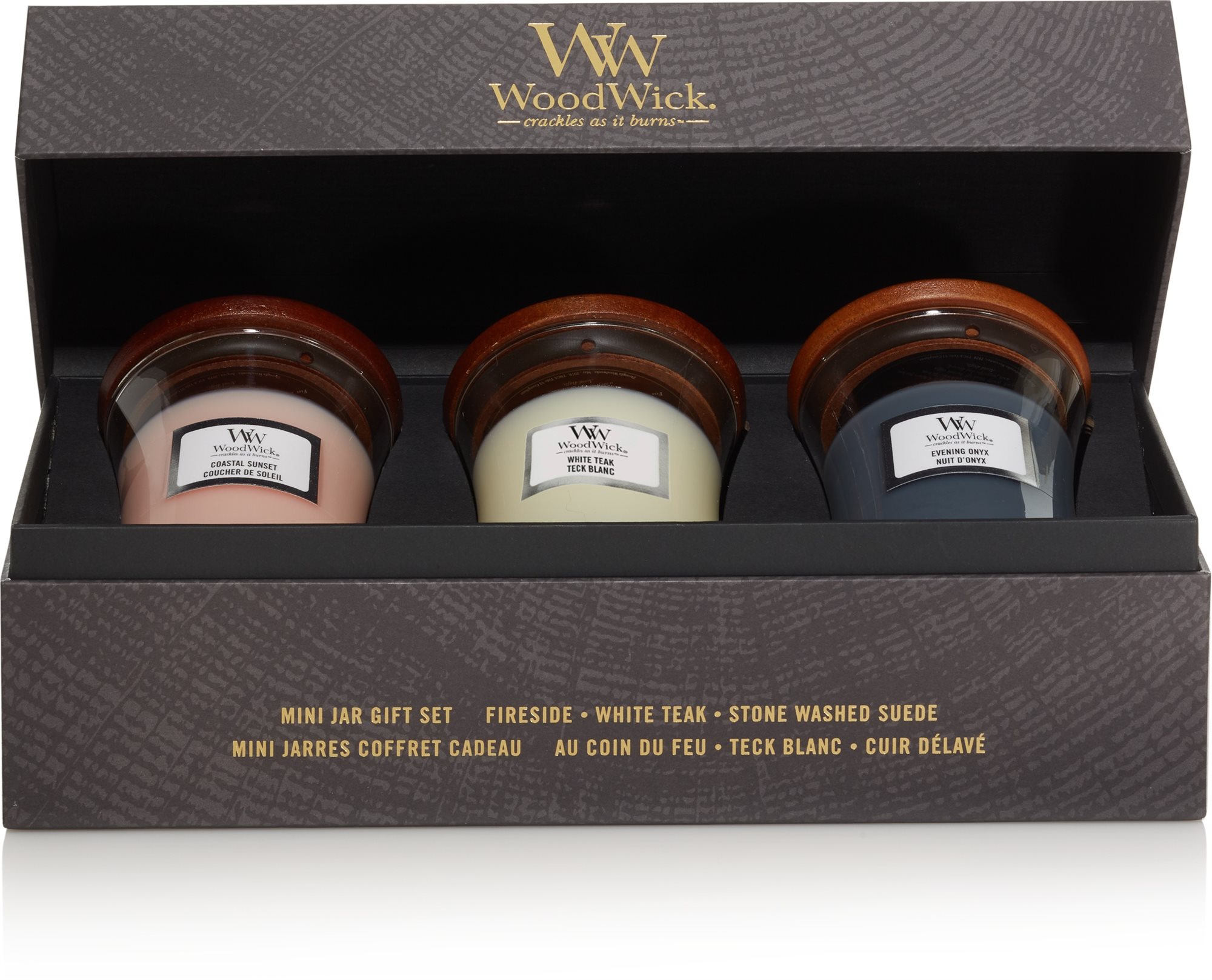 WOODWICK, darčeková súprava, 3× malá sviečka