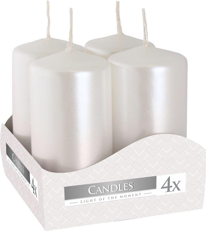 BISPOL Adventná Metalická Biela 4× 80 g