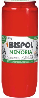BISPOL cintorínska sviečka Memoria červená 84 h