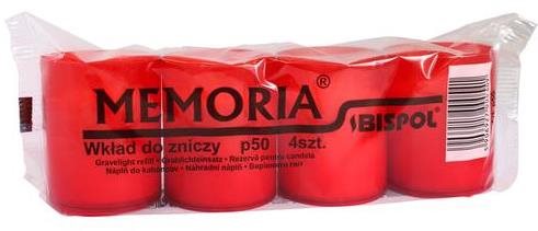 BISPOL cintorínske sviečky Memoria červená 4× 50 g