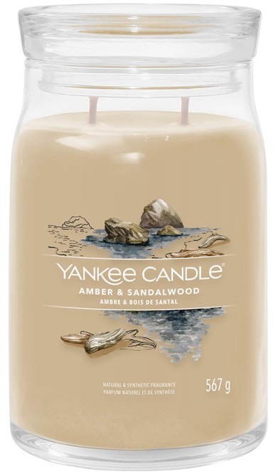 YANKEE CANDLE Signature, sklo, 2 knôty Amber & Sandalwood, 567 g