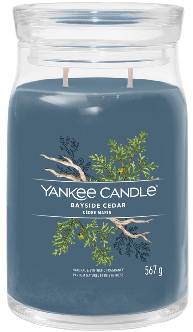 YANKEE CANDLE Signature, sklo, 2 knôty Bayside Cedar, 567 g