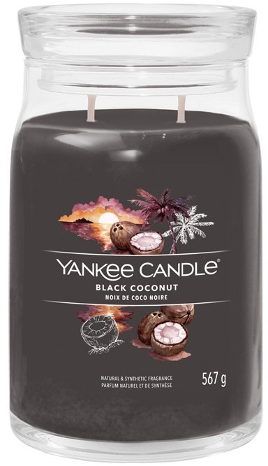 YANKEE CANDLE Signature, sklo, 2 knôty Black Coconut, 567 g