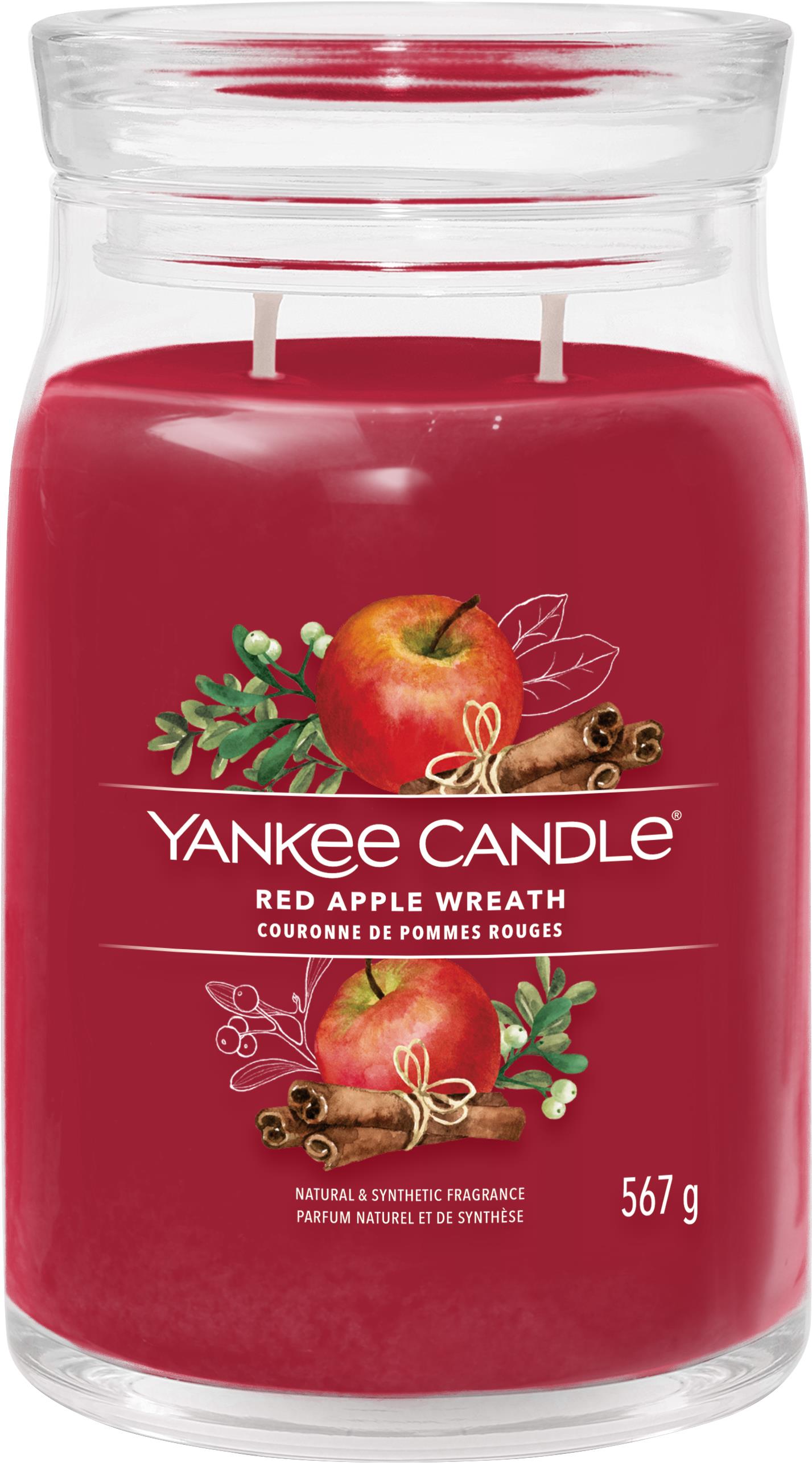 YANKEE CANDLE Signature, sklo, 2 knôty Red Apple Wreath, 567 g