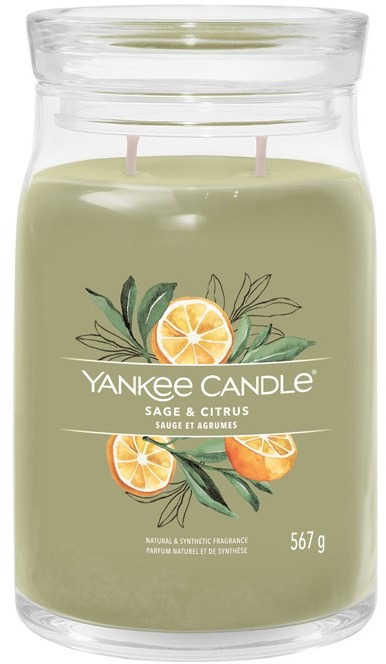 YANKEE CANDLE Signature, sklo, 2 knôty Sage & Citrus, 567 g