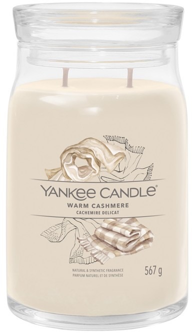 YANKEE CANDLE Signature, sklo, 2 knôty Warm Cashmere, 567 g