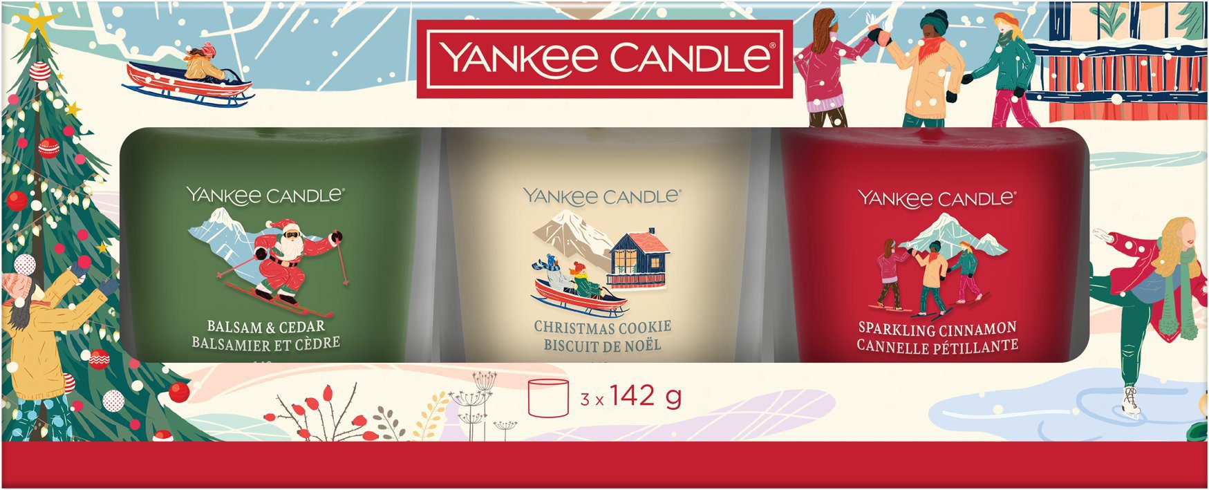 YANKEE CANDLE Vianočná sada 2025 3× 142 g