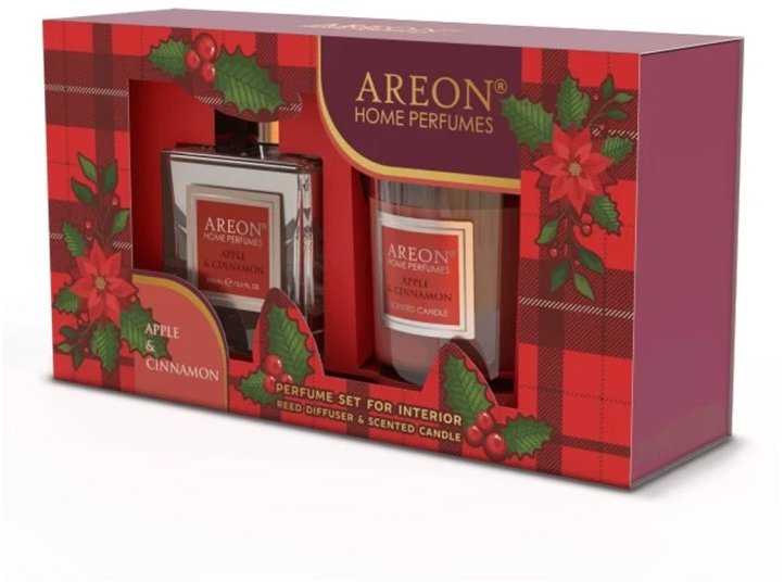 AREON Set Home Perfume 150 ml + Candle Apple & Cinnamon