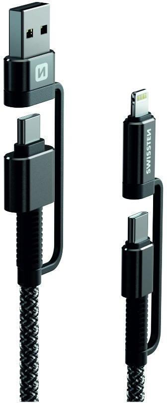 Swissten Aramid Reinforced 4in1 3A 1.5m antracit
