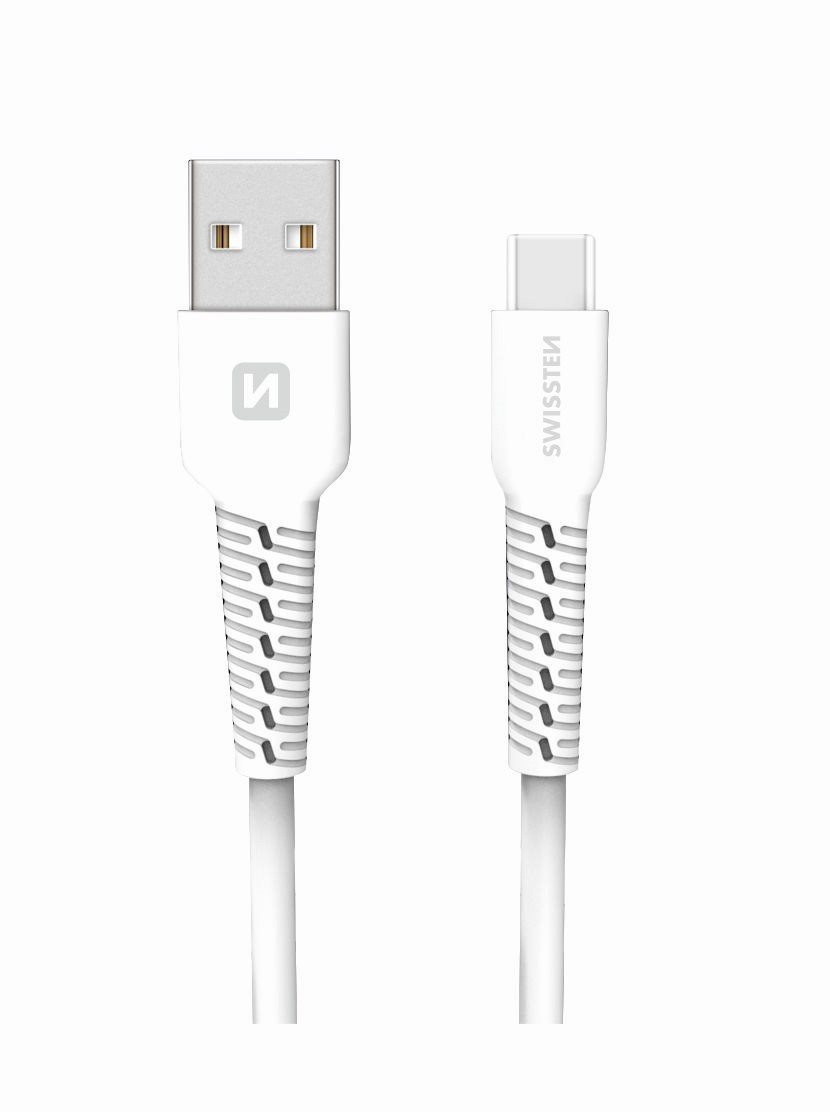 Swissten dátový kábel USB-C 1 m biely