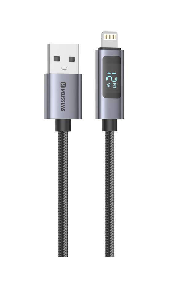 Swissten LCD kábel USB-A/Lightning 1 m