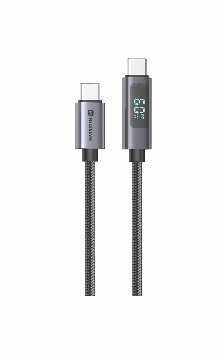 Swissten LCD kábel USB-C/USB-C 1,5 m